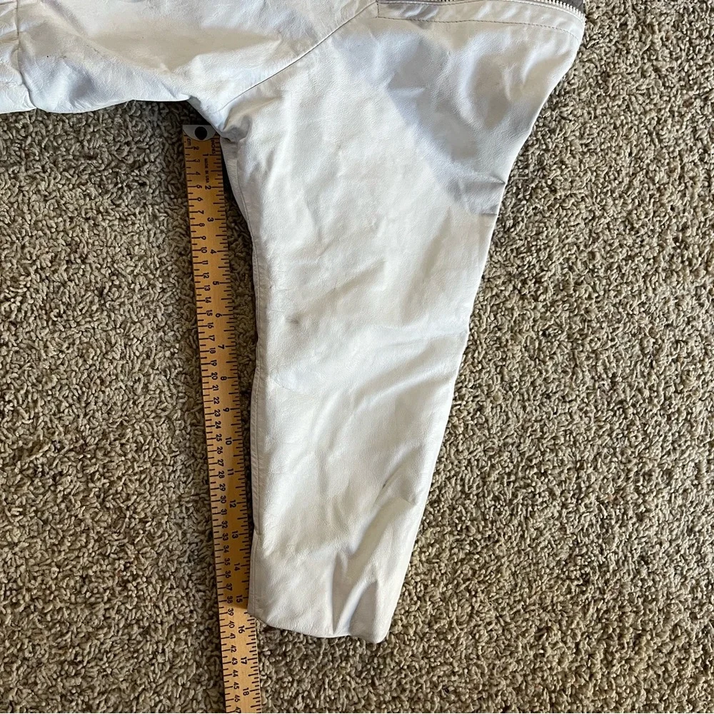 Vintage 80s Comint Argentinian White  and Gray Genuine Leather Jacket - Picture 12 of 16